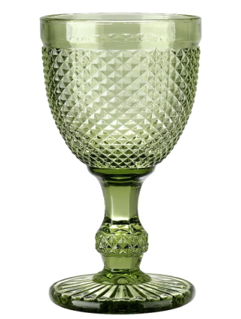 Vaso Cristal Relieve Verde