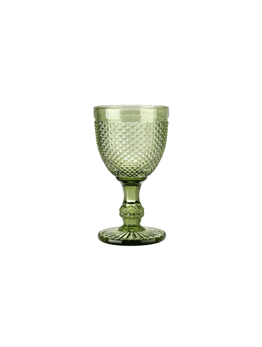 Vaso Cristal Relieve Verde