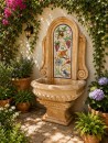 Fuente De Jardín Para Pared Con Azulejos