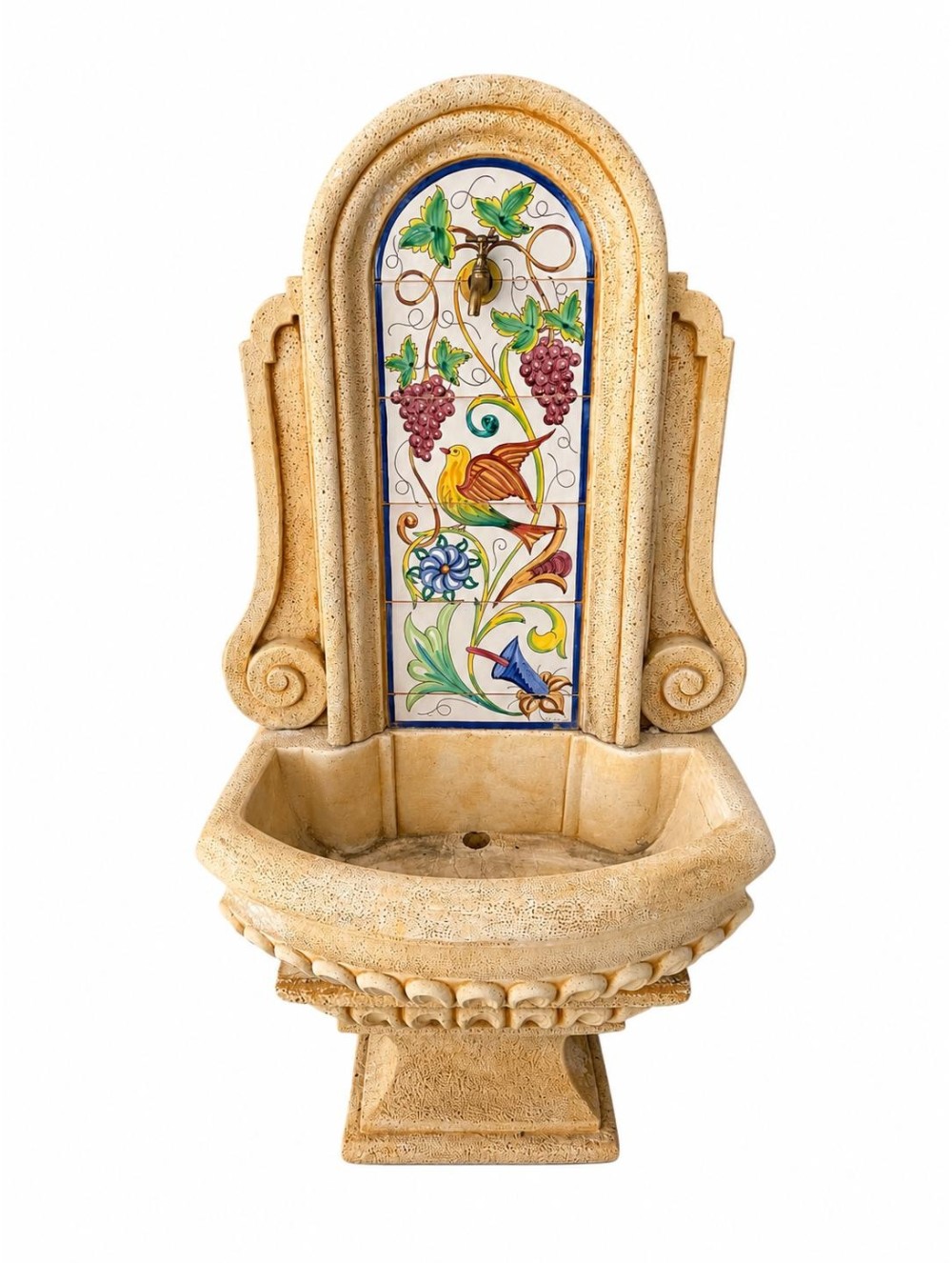Fuente De Jardín Para Pared Con Azulejos