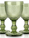 Vaso Cristal Relieve Verde