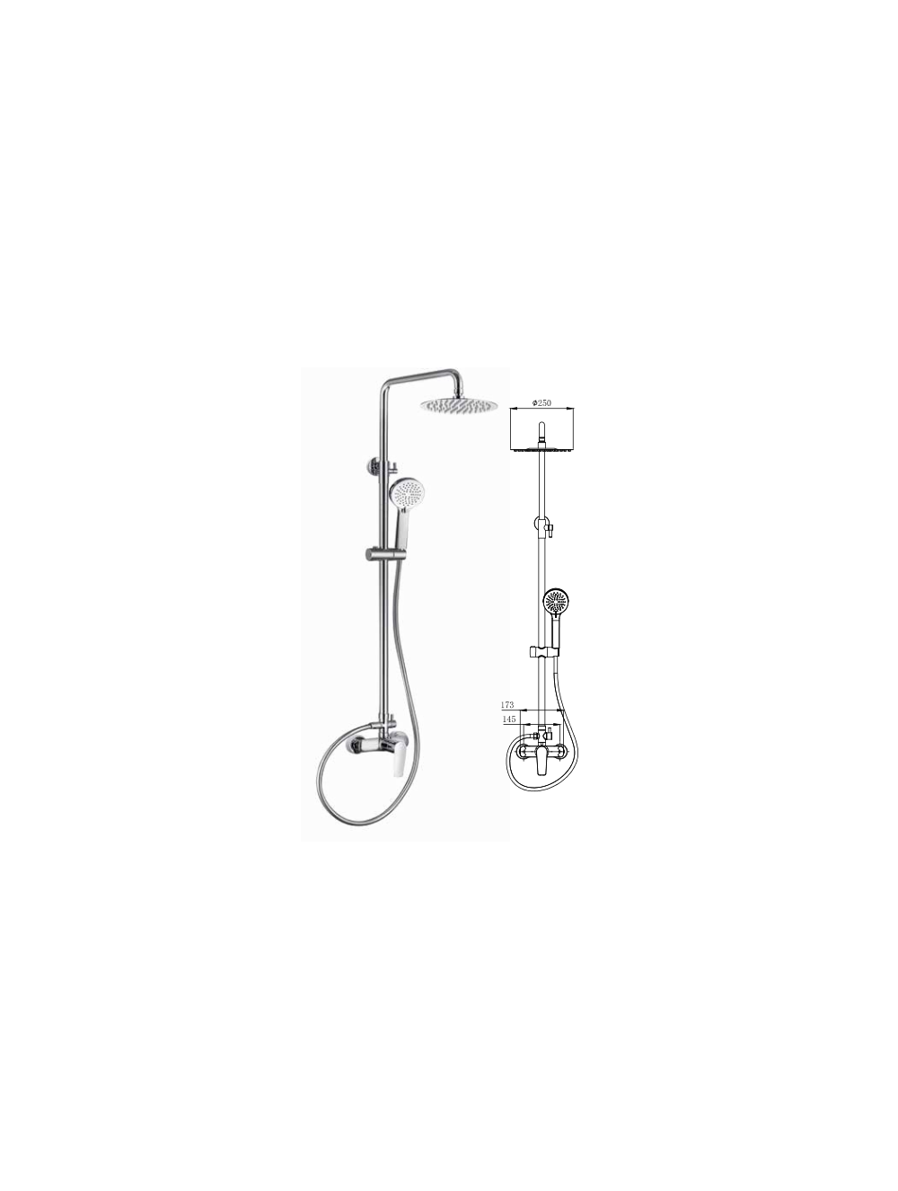 Conjunto de Ducha Monomando Inox