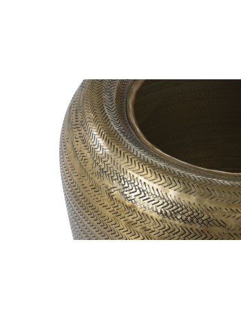 Macetero Set 2 Aluminio Patinado Dorado