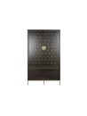 Armario Acacia Metal 100X40X175 Marrón Oscuro.