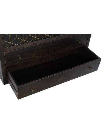 Armario Acacia Metal 100X40X175 Marrón Oscuro.
