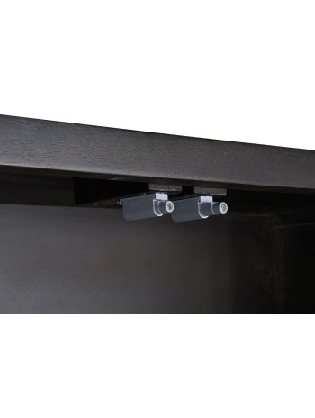 Armario Acacia Metal 100X40X175 Marrón Oscuro.