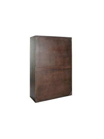Armario Acacia Metal 100X40X175 Marrón Oscuro.