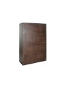 Armario Acacia Metal 100X40X175 Marrón Oscuro.