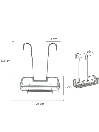 Cestillo de Ducha de Acero Inox Cromado