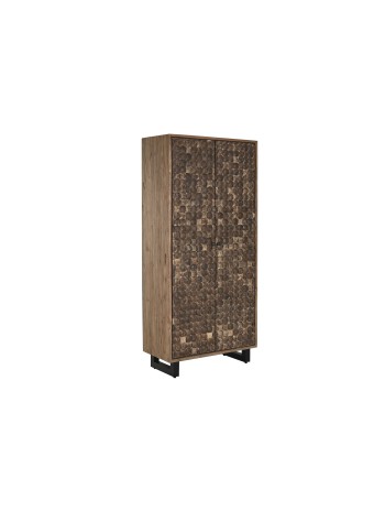 Armario Teca Reciclada Coco 80X40X200 2 Puertas.