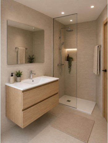 Conjunto Mueble de baño Suspendido 80 cm