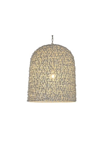 Lámpara Techo Hierro Madera 58X58X71 Blanco.