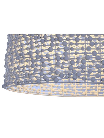 Lámpara Techo Hierro Madera 58X58X71 Blanco.
