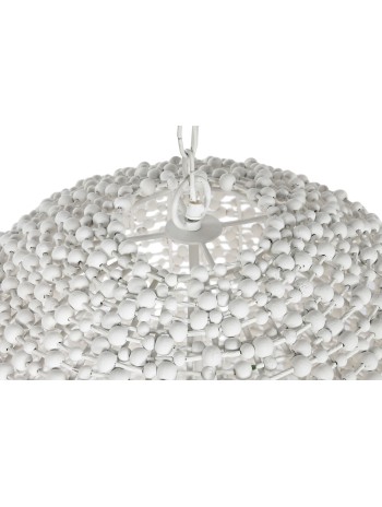 Lámpara Techo Hierro Madera 58X58X71 Blanco.