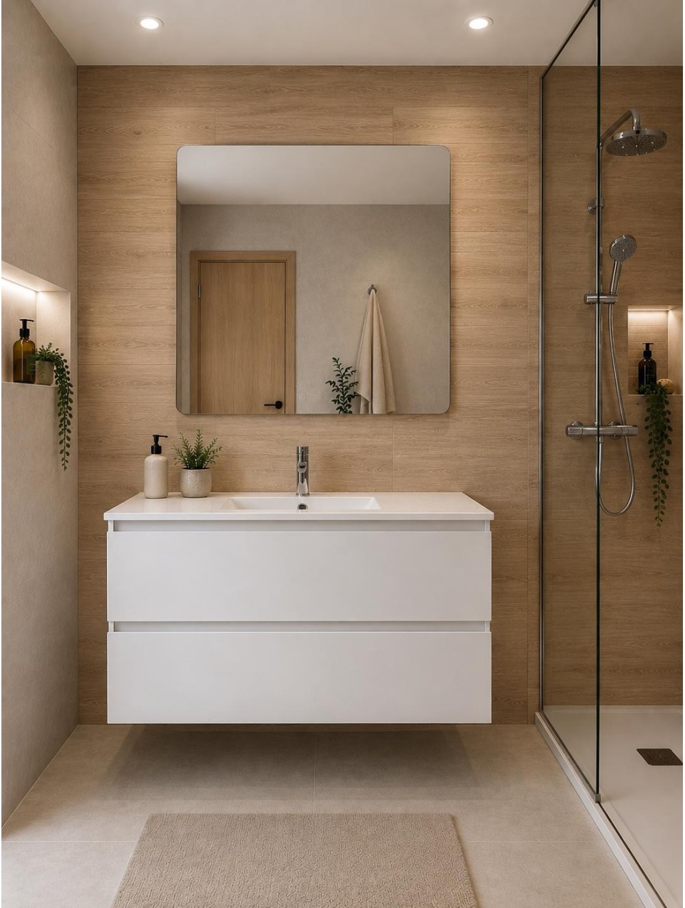 Conjunto Mueble de baño Suspendido 80 cm
