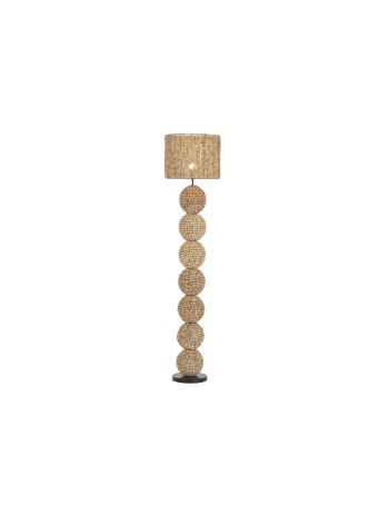 Lámpara Pie Madera Metal 38X38X173 Marrón.