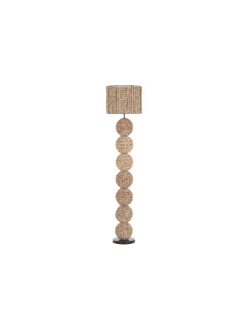 Lámpara Pie Madera Metal 38X38X173 Marrón.