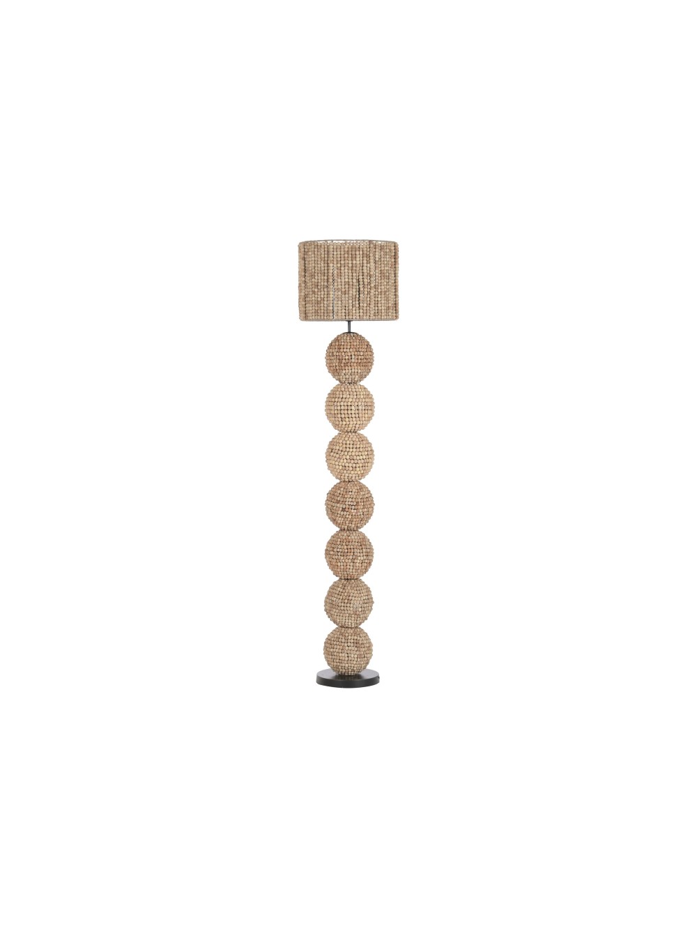 Lámpara Pie Madera Metal 38X38X173 Marrón.
